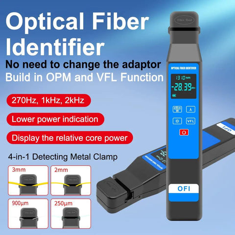 Identificateur de Fibre Optique Vivante D YEDEMC avec Réponse d'Onde 800-1700nm, Fonctions Intégrées VFL et Mesureur de Puissance Optique OPM, Outil FTTH (YD-3309D)