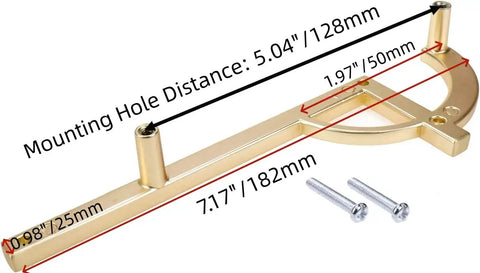 Gold Brushed Half Moon Cabinet Pulls 7.17 Inch Long 1.97 Inch Wide 0.98 Inch High With 5.04 Inch Center Mounting Hole Distance