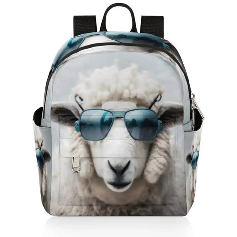 Mini Backpack Purse For Women With Adjustable Straps featuring a Cute Sheep Print, ideal for travel, work, school, and daily errands.