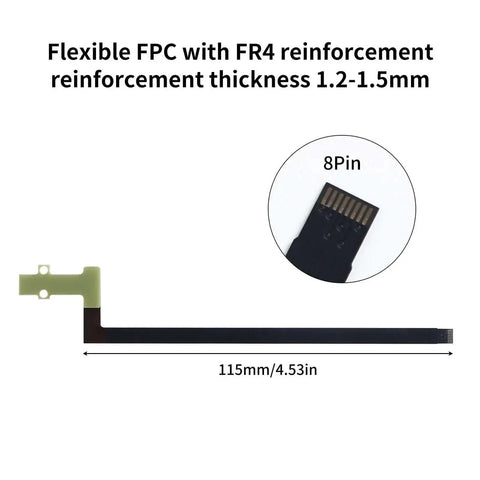 8-pin ribbon FPC cable for Feed Hall Board For A1 And A1 Mini 3D Printer Filament Sensor Replacement, 115mm length, FR4 reinforced