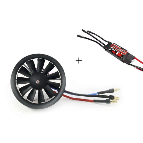 50mm EDF Ducted Fan With 11 Blades 4300KV RC Brushless Motor 40A ESC 2-4S High Voltage Balance Tested Ideal For 4S RC Jet Airplanes Delivers Up To 770g Thrust
