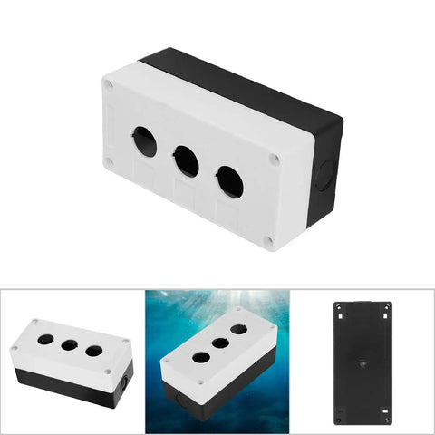 Rugged Outdoor Wall Mount Control Panel Enclosure With Flame Retardant ABS Construction Sealing Rubber Strip Dust Proof Anti Aging Protection Weatherproof Box For Signal Indicators Safe Durable Electrical Box, shown in multiple angles.
