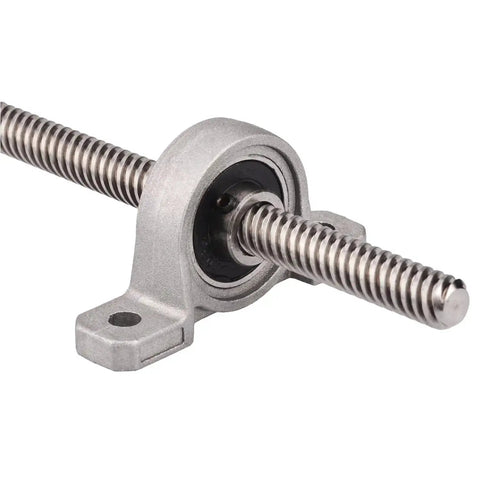200mm T8 lead screw with KP08 pillow bearing block for 3D printers and CNC machines, part of upgrade kit for precise motion.