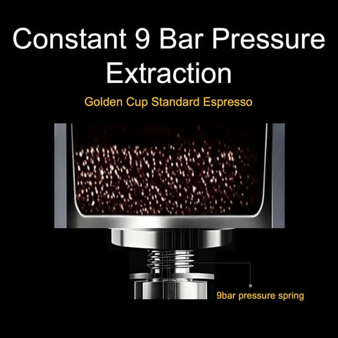 Manual Espresso Maker For On The Go Portable Coffee Machine with constant 9 bar pressure extraction detail.
