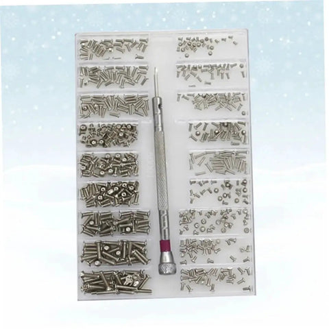 Miniature Electronics Screw Kit For Repairs With Assorted Tiny Screws For Glasses, Watches, Laptops And Small Devices in case