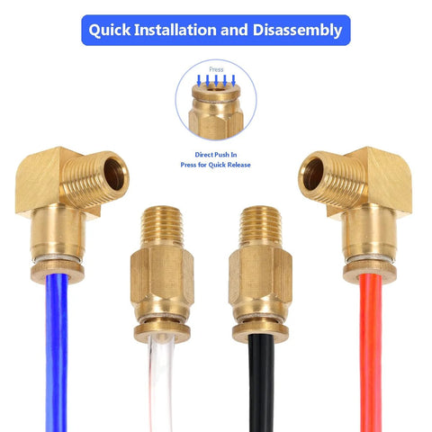 Auxazalux air line kit with brass push-in fittings and four colored hoses for Eaton Fuller transmissions.