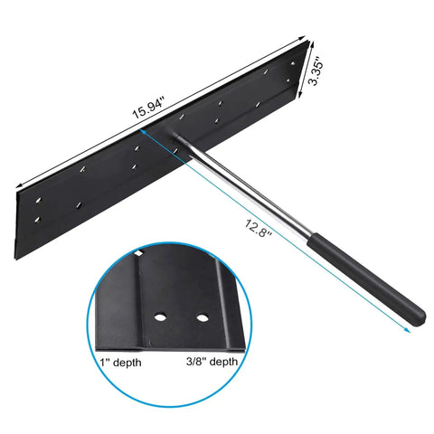 Heavy Duty Metal Folding Tool For Sheet Metal Bending And Forming With A 15.94 Inch Length And 12.8 Inch Handle, showing size dimensions and depth options