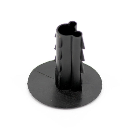 The CIMPLE CO single feed-through bushing for RG6 coax, black plastic with round base
