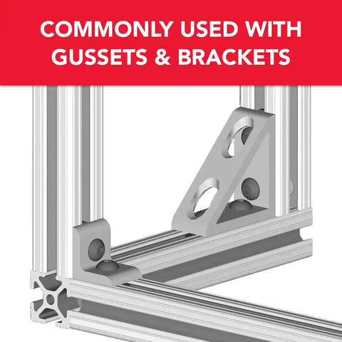 1/4-20 Button Head Socket Cap Screws 1/2 Inch Long With Slide-In Economy T-Nuts in use with gussets and brackets