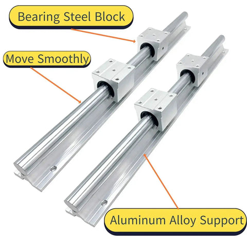 Two Pack 800mm SBR20 Linear Rail Kit With 4 SBR20UU Bearing Blocks, 31.5 Inch Guide Rails, Locking Handle And M6 Screws