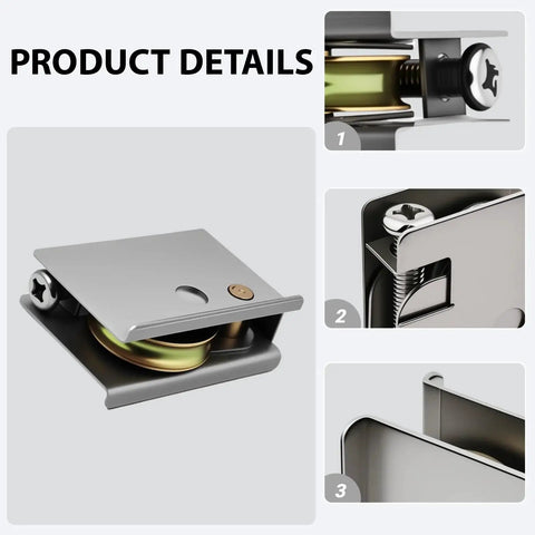 Close-up view of adjustable patio door rollers replacement parts for sliding doors with one and one half inch steel ball bearing.