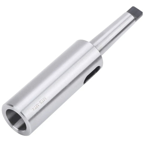 MT3-MT4 Morse taper reducing drill sleeve adapter, silver metal body for lathe milling