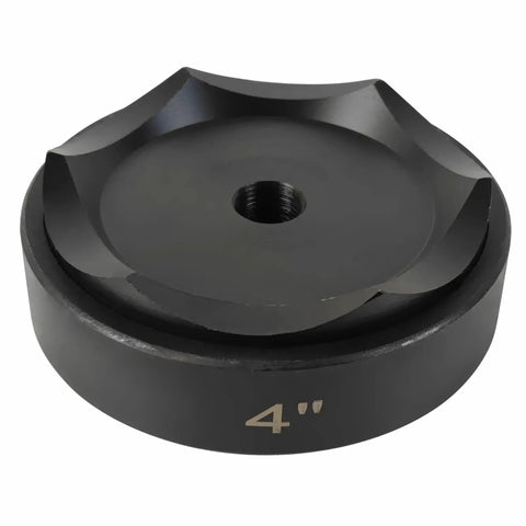 Workhorse 4 Inch Conduit Punch And Die Set For Hydraulic Knockout Driver, showcasing tool steel die with 4 inch marking