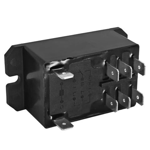 Bearings Canada heavy-duty 12V DC DPDT power relay with black plastic housing and blade terminals.