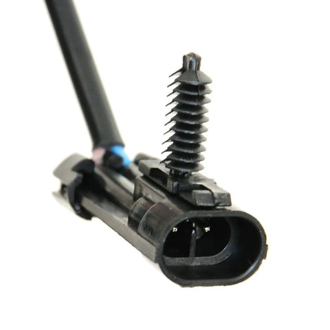 Close-up view of a black plastic automotive component with screw, resembling part of a front wheel bearing hub assembly kit.