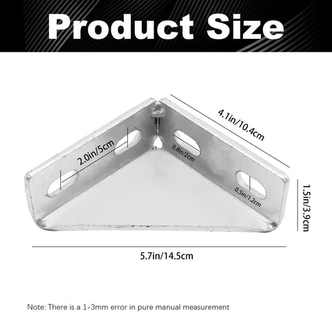8 Pack 90 Degree Gusseted Fittings For 1-5/8 Inch Unistrut Channel, 4 X 4 X 1-1/2 Inch product size diagram with measurements