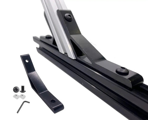 Eight Corner Bracket Set for 20 Series Aluminum Extrusion with mounting screws, T nuts, hex wrench, and angle brackets.