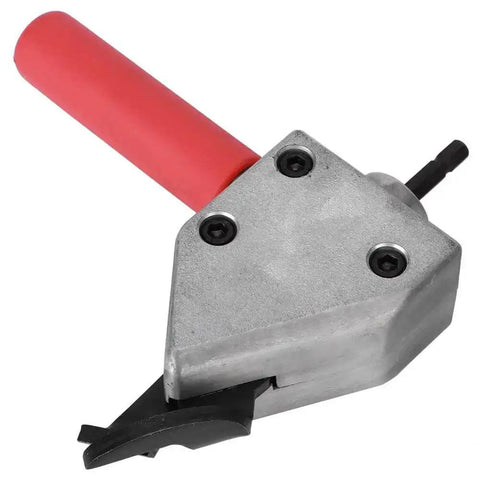 Heavy Duty T Cutter Head Metal Cutter Attachment For Electric Drills 7mm Hex Shank with ergonomic handle shown in side view