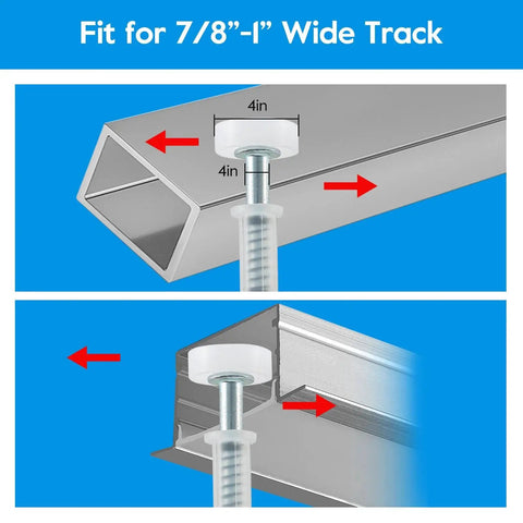 Bifold Door Hardware Repair Kit, 2 Pack For Bi Fold Sliding Closet Doors Replacement Parts showing guide wheels in track