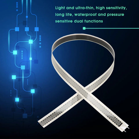 FSR pressure sensor strip SF15 600, 10 kg capacity, thin-film white ribbon with grid pattern for force sensing