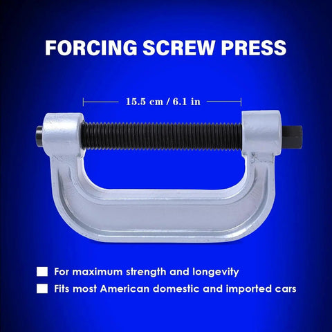Ball Joint Removal Tool Kit 10 Piece For Most 2WD And 4WD Cars And Light Trucks featuring a forcing screw press