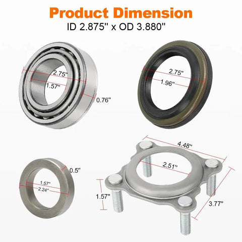 Beefed Up Axle Bearing With Seal And Retainer Kit For Jeep Wrangler JK JKU 2007 2017 Rear Axle Bearing Replacement With Seal Retainer Four Piece Set dimensions