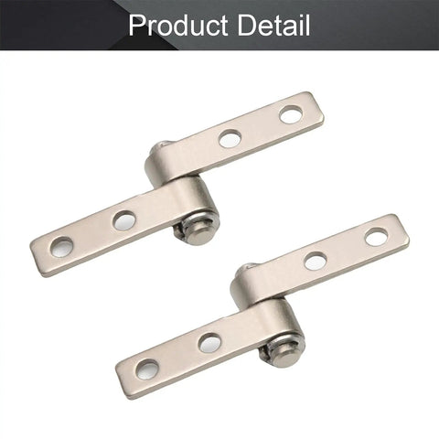 Torque Friction Positioning Door Hinge 48mm Long 2 Pack Silver Tone Nickel Plated Metal Hinges with Three Point Three Millimeter Screw Holes