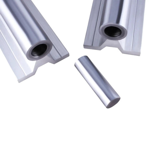Close-up of Four 1500mm SBR20 Linear Rails Kit With Eight SBR20UU Blocks For CNC Machines And 3D Printers Built Tough With Fully Supported Ball Bearing Guide Rails Includes Dowels And Hardware