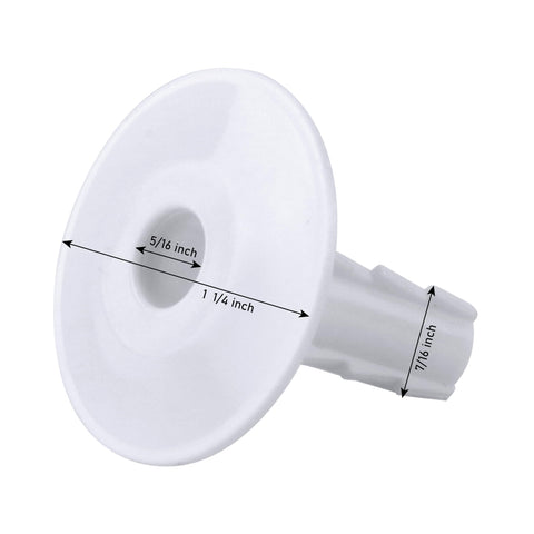 White Skywalker single feed-through cable bushing with flange, plastic.