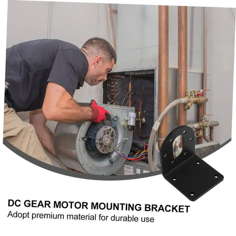 Worker installing a DC motor using a 4 Pack DC Gear Motor Mounting Brackets L Shape Fixed Seat Holder For 37 Series Gear Reduction Motors