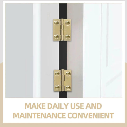 Foldable Brass Cabinet Door Hinges for Kitchens and Closets Small Door Hardware Thickened Design Installed on Door