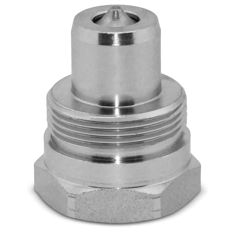 High Pressure Hydraulic Quick Coupler Set Three Eighths Inch NPT 10000 PSI Hardened Steel With Dust Caps, close-up view