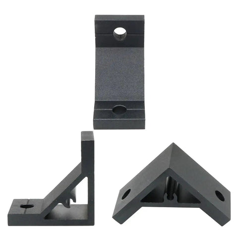 14 Piece 4040 Aluminum Extrusion Corner Brackets Set With 28 M8 T Slot Nuts And Bolts For 40 Series Rails, black connectors.