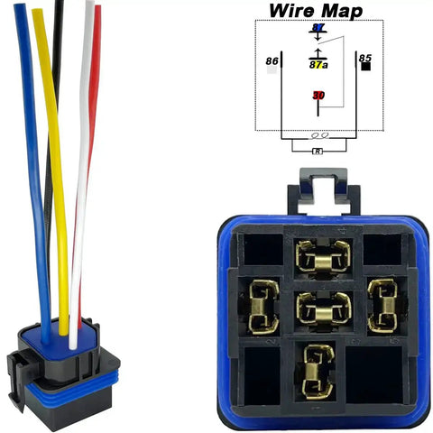 24 Volt Thirty And Forty Amp SPDT Automotive Relay Kit Waterproof Five Pin Pack Of Five With 12 AWG Primary Leads And 16 AWG Coil Wires