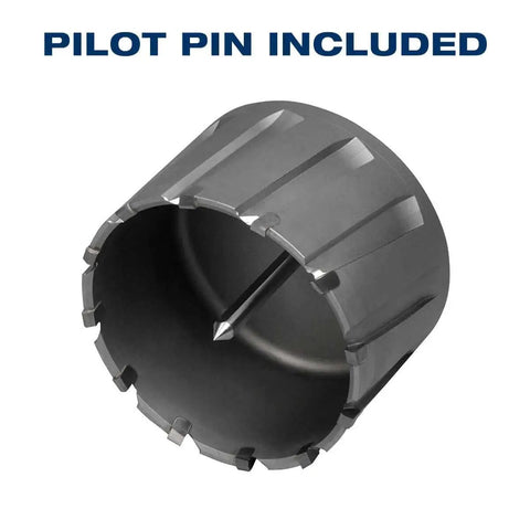 Close-up of Annular Cutter 21 32nd Inch Diameter 1 Inch Depth Tungsten Carbide Tip For Magnetic Drills And Drill Presses Three Quarter Inch Weldon Shank Cuts Steel Stainless Steel INOX And Coatings Faster