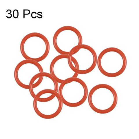 Red Silicone O Ring 7mm OD 5mm ID 1mm Cross Section VMQ Seal Gasket Pack Of 30 For Travel Mug Lids High Temp From Minus 22 Fahrenheit To 392 Fahrenheit Durable And Leak Proof