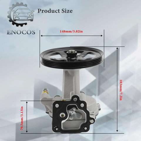 Enocos 904-861 vacuum pump with black pulley; silver pump body.