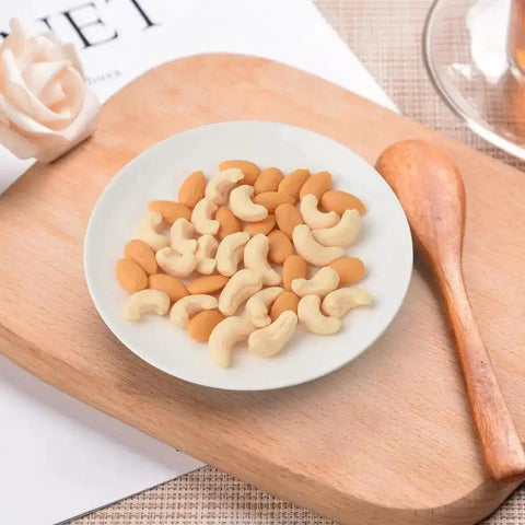 Set Of 100 Realistic Fake Almond And Cashew Nuts For Home Decor And Photography Props One Inch Mini Size Ideal For Kitchen Tables