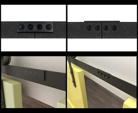 Sliding Barn Door Hardware Connecting Adaptor Set Of 2 3.15 Inch Metal Joining Plate Repair Fastener Carbon Steel Matte Black