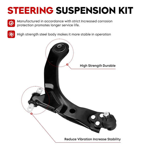 Front Lower Control Arm Suspension Kit For FE1 Suspension Fits Chevy Cobalt 2005 To 2010 HHR 2006 To 2011 Pontiac G5 2007 To 2010 Pursuit 2005 To 2006 Saturn Ion 2003 To 2007 Two Piece Set.