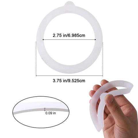 7 Pack Silicone Jar Seals For Mason Jars Airtight Leakproof Gaskets Replacement White 3.75 Inch Gaskets For Canning Mason Jars