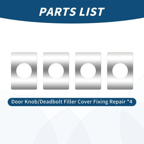 4 Piece Stainless Steel Door Reinforcement Plates Set For Covering Damaged Holes And Fixing Loose Locks Backplate Repair