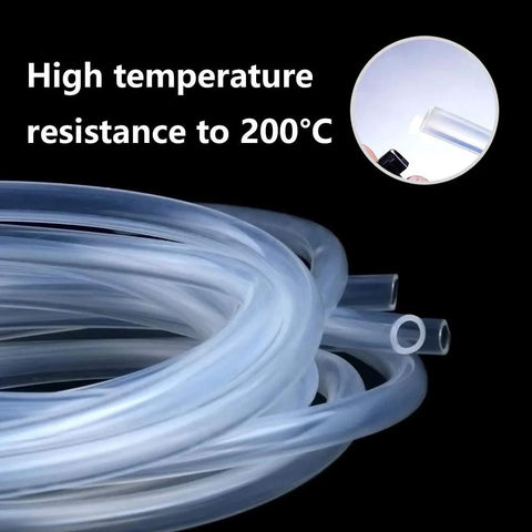 Metaland silicone tubing, 1/4 in ID x 3/8 in OD, clear food-grade, 10 ft length, high-temp up to 200°C