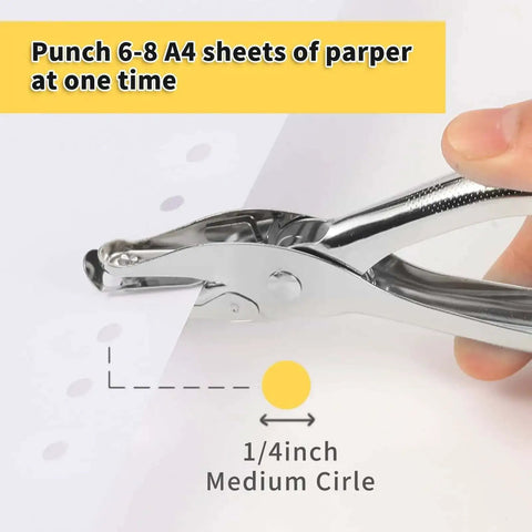 Durable 1/4 Inch Single Hole Puncher With 8-Sheet Capacity For Crafts punching paper