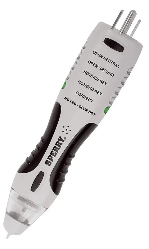 Two In One Non Contact Voltage Detector And GFCI Outlet Circuit Analyzer With 360 Degree Visual And Audible Alerts, ergonomic grip