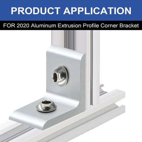 24 Pack 2020 Corner Bracket Connectors For 20x20 Aluminum Extrusion, 90 Degree Angle Brackets With T Nuts And Screws