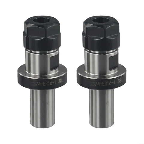 Two ER16 Collet Chuck Tool Holders With Straight Three Quarter Inch Shank For CNC Machines, Heavy Duty Precision Tool