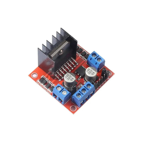 Close-up of Five Pack Dual H Bridge Motor Driver Board L298N Based Module for Arduino projects and smart car robots DIY bots.