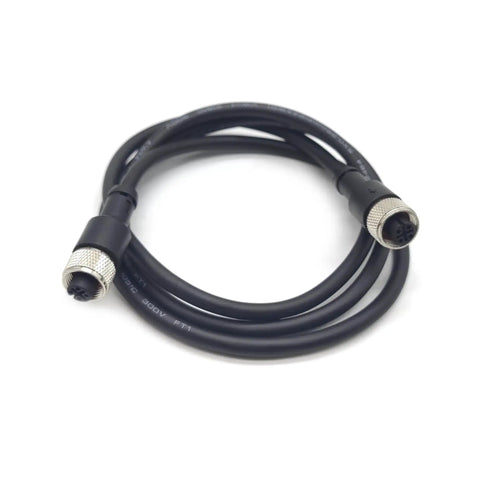 Coiled M12 5 Pin Female To Female Connector Cable A Code Straight Molded 0.5M PVC Wire For Industrial Sensors