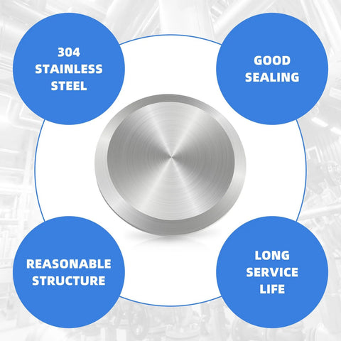 2-inch sanitary tri-clamp end cap, solid clover style, 304 stainless steel